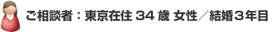 ご相談者:34歳 女性結婚3年目 東京在住