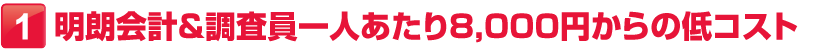 明朗会計＆調査員一人あたり8000円からの低コスト