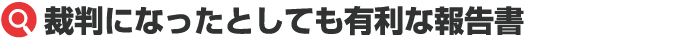 裁判になったとしても有利な報告書